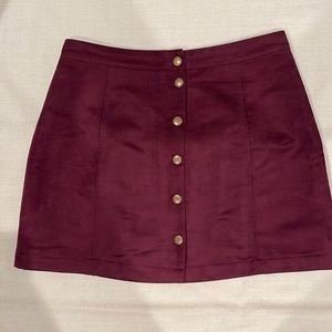 Maroon Mini Skirt Faux Suede Old Navy